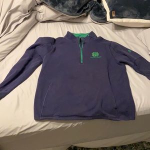 Large navy and green vintage Notre Dame quarter zip